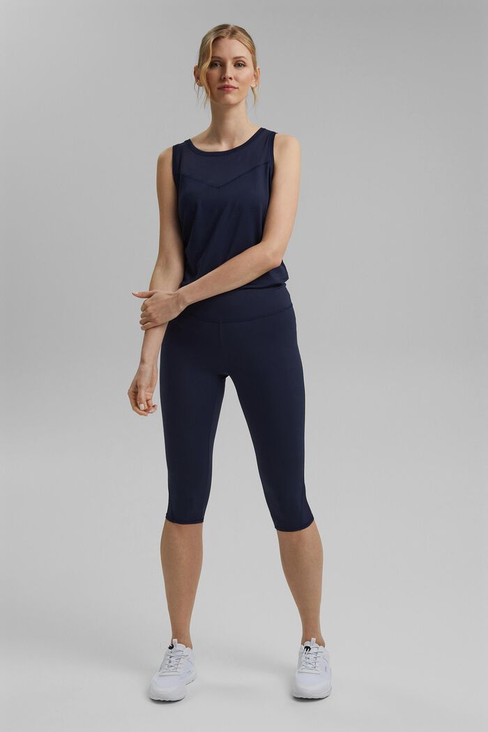Gerecycled: Active legging met E-DRY, NAVY, detail image number 1