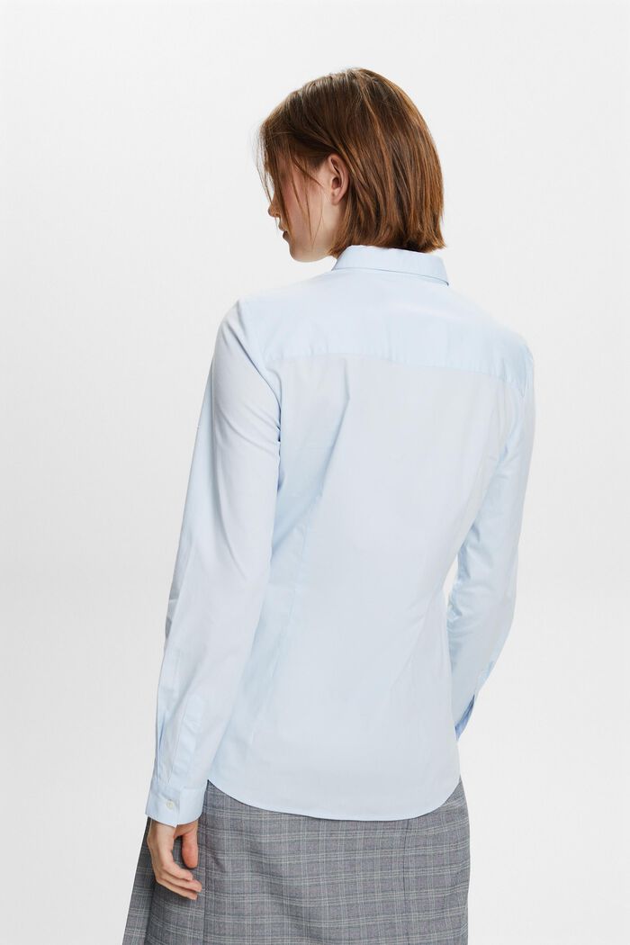 Shirt met lange mouwen van popeline, PASTEL BLUE, detail image number 4