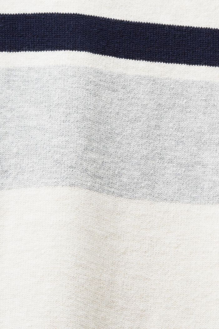 Gestreepte trui met korte mouwen, OFF WHITE, detail image number 4