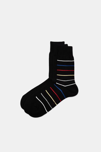 Set van 3 paar sokken, organic cotton, BLACK, overview