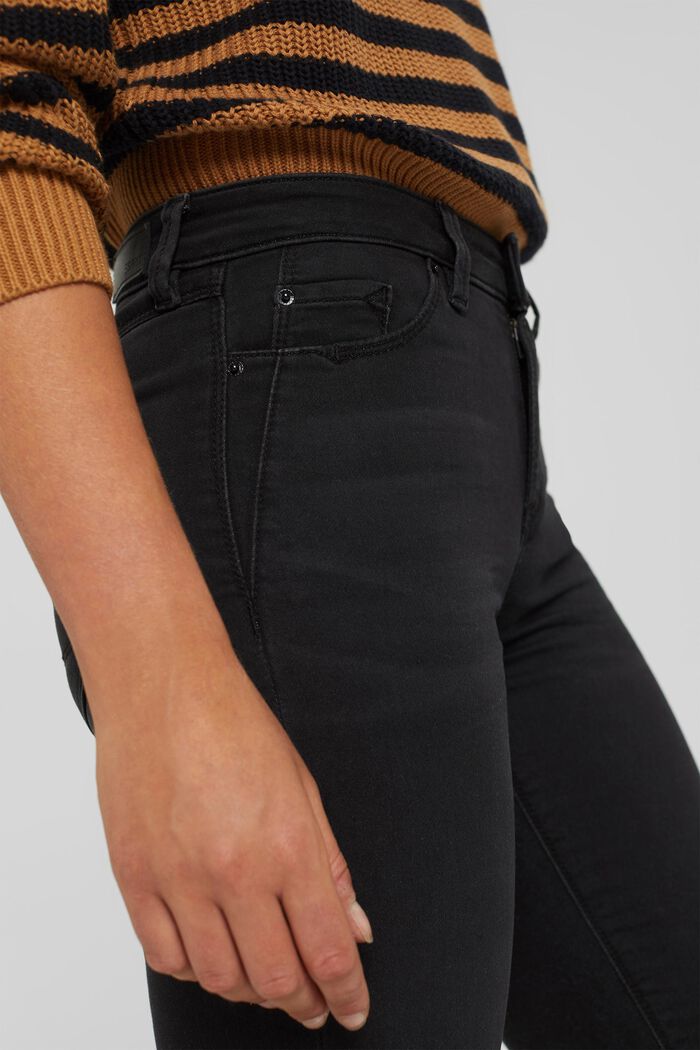 Zwarte jeans van comfortabele joggingstof, BLACK DARK WASHED, detail image number 2