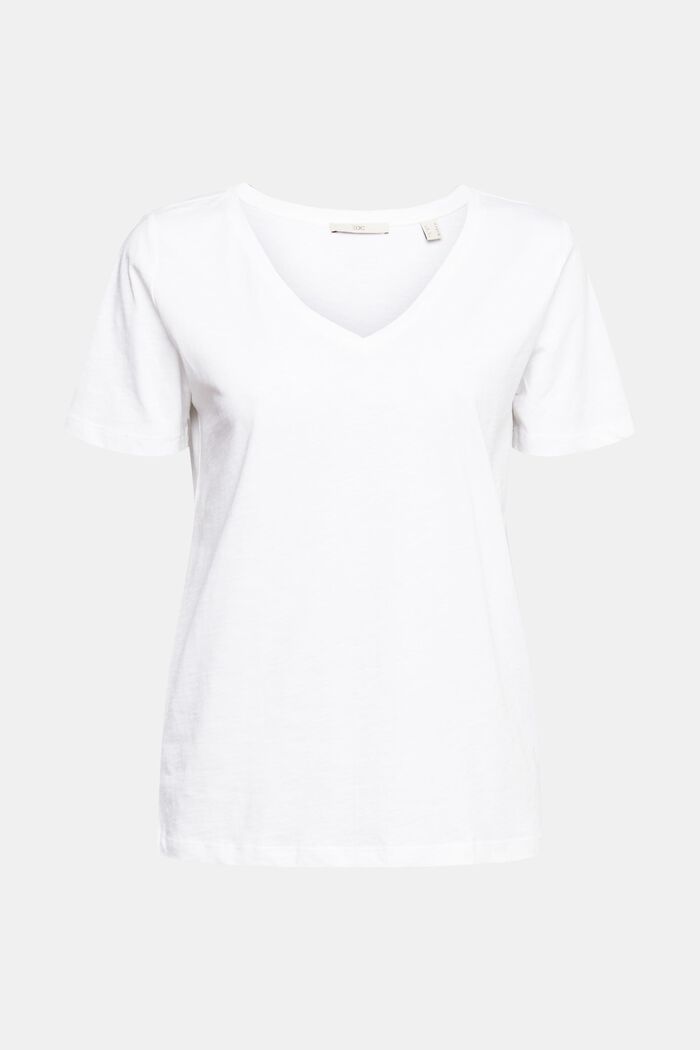 T-shirt met V-hals, WHITE, detail image number 6