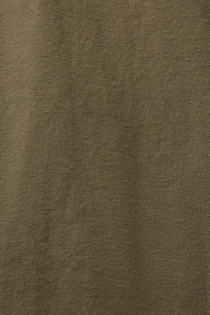 Overhemd van katoen-flanel, KHAKI GREEN, detail image number 5