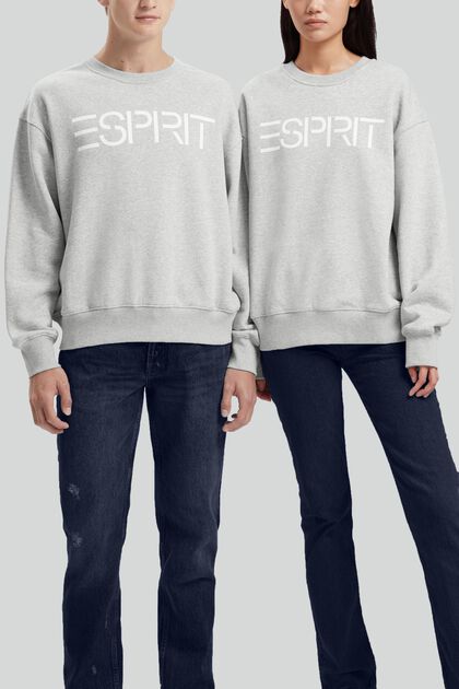 Uniseks sweatshirt met logoprint, LIGHT GREY, overview