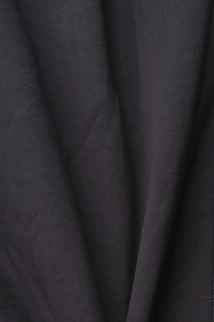 Hoodie met rits, van een materiaalmix, BLACK, detail image number 6
