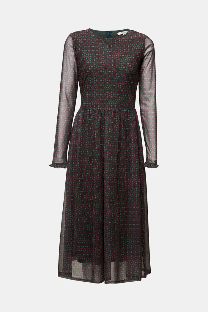 Midi-jurk met print, DARK GREEN, overview