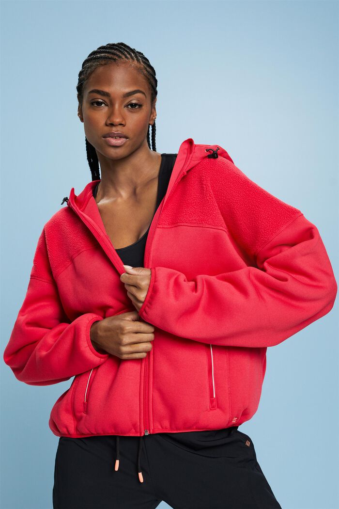 Warme hoodie met rits, RED, detail image number 0