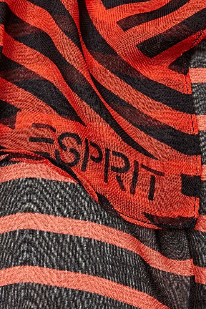 Lichte sjaal met print, BRIGHT ORANGE, detail image number 1