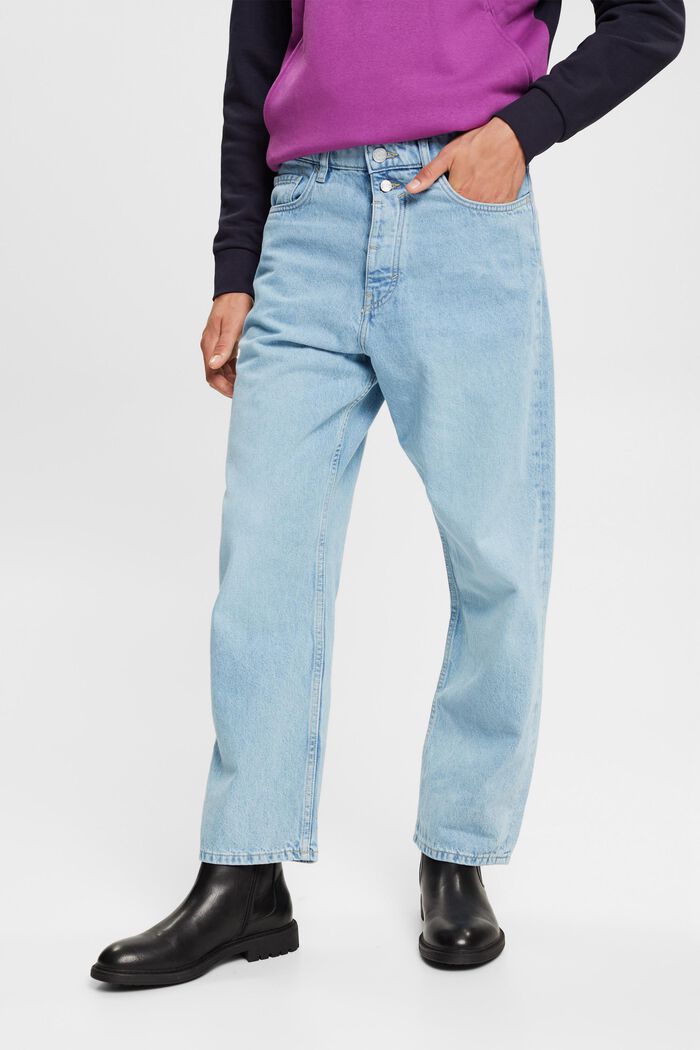 Jeans met een los model van duurzaam katoen, BLUE BLEACHED, detail image number 0