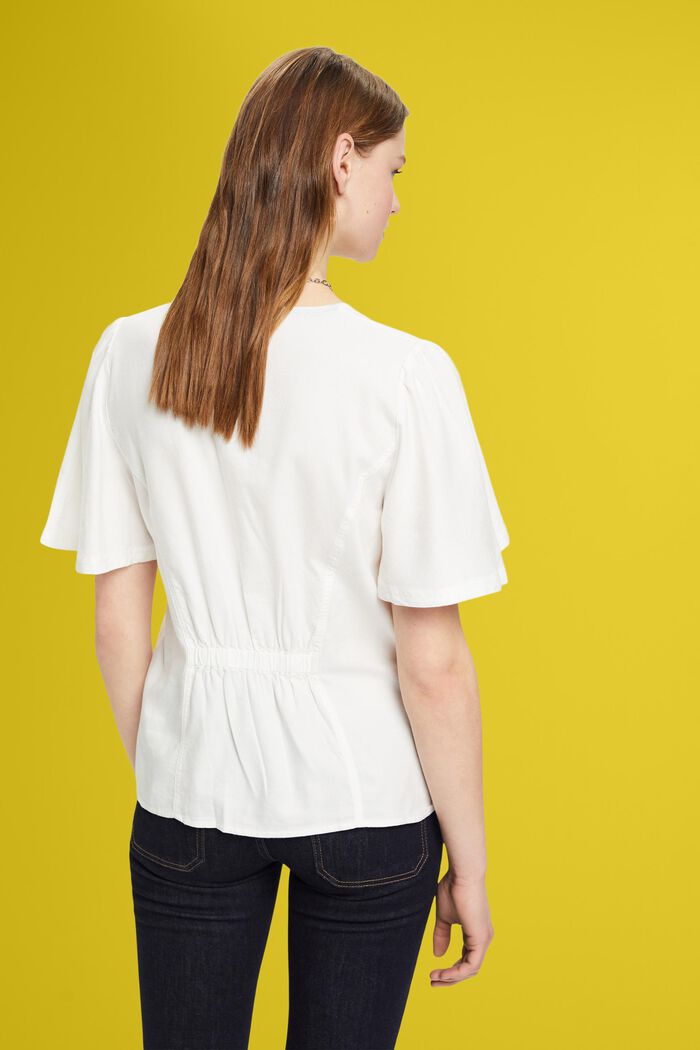 Getailleerde blouse met knopen, OFF WHITE, detail image number 3