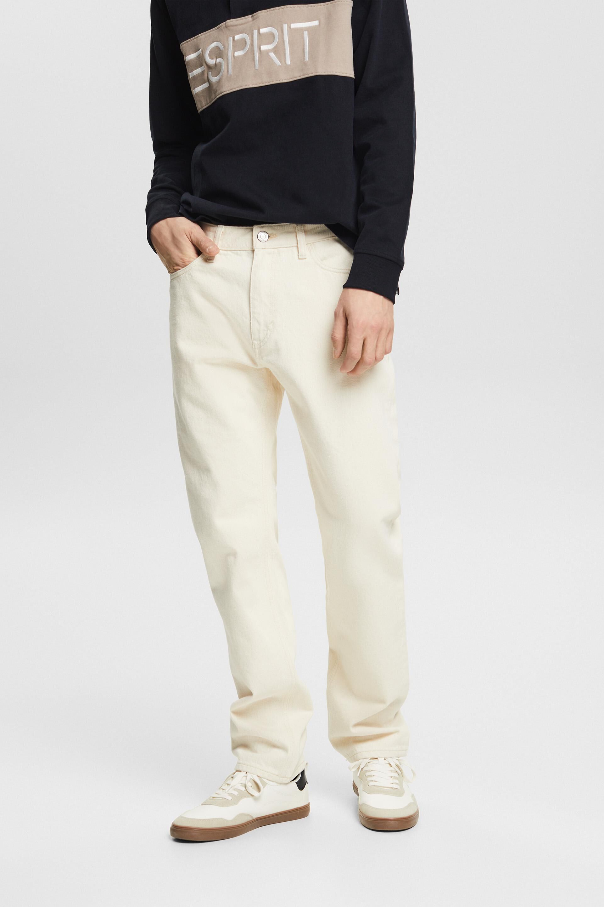 Wit Jeans met middelhoge taille en rechte pijpen