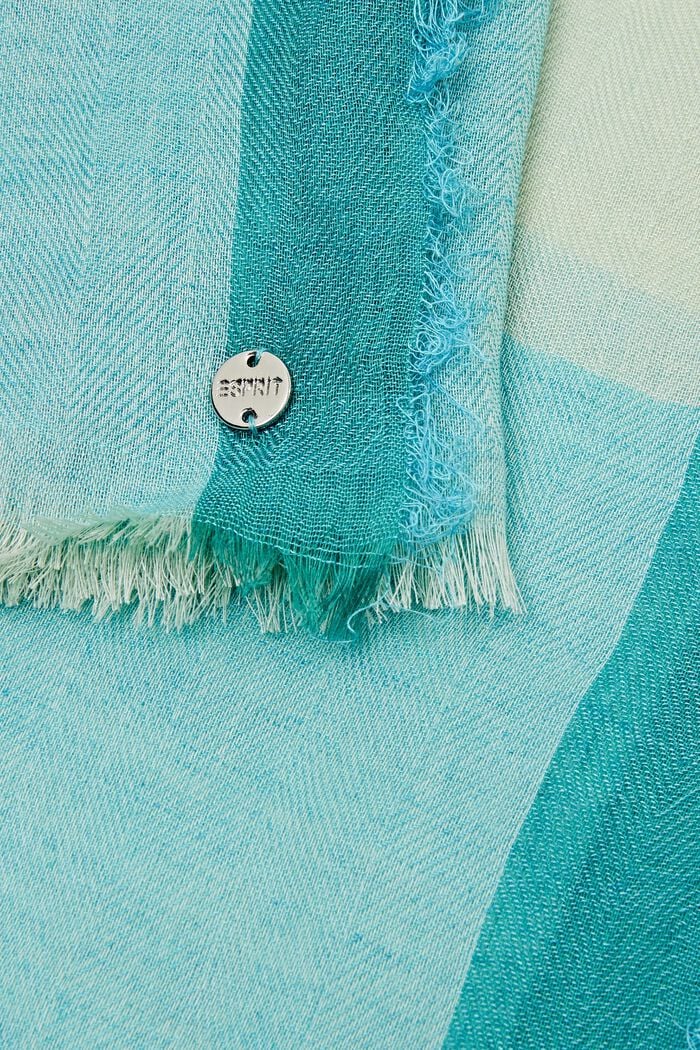 Driekleurige geweven sjaal, AQUA GREEN, detail image number 1