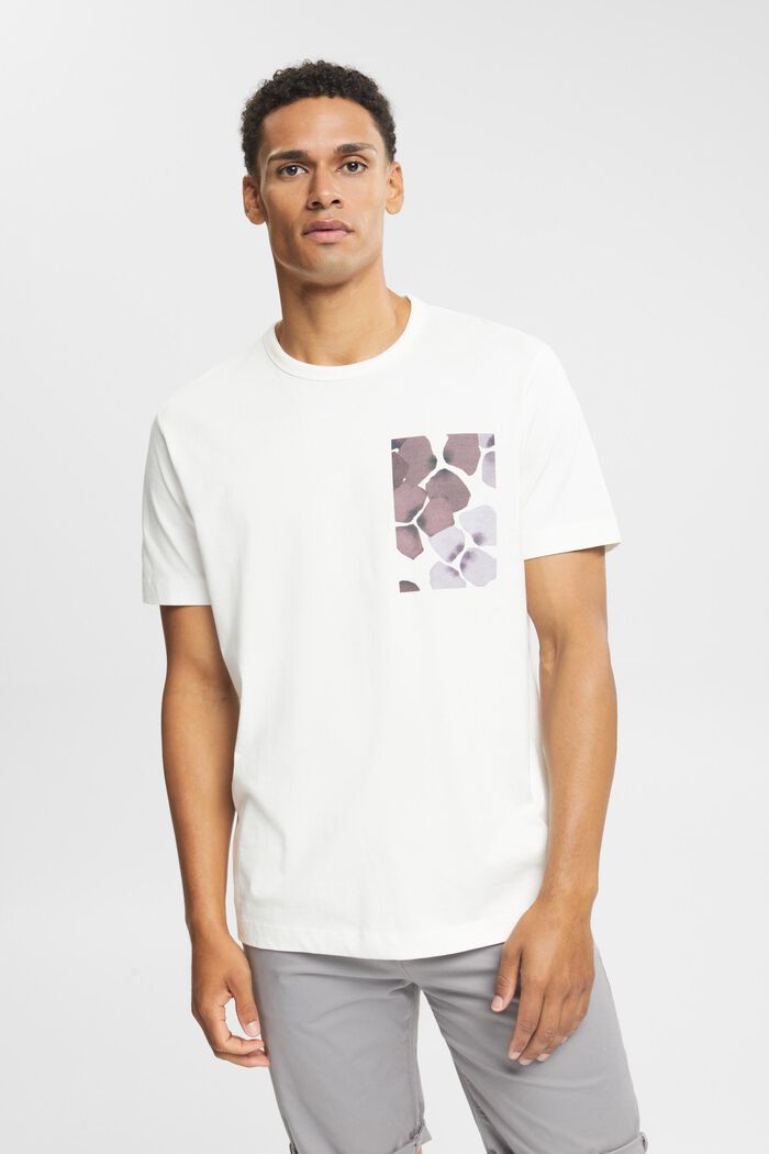 Jersey T-shirt met print, OFF WHITE, detail image number 1