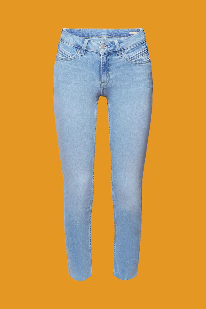 Slim fit jeans met middelhoge taille, BLUE LIGHT WASHED, detail image number 7