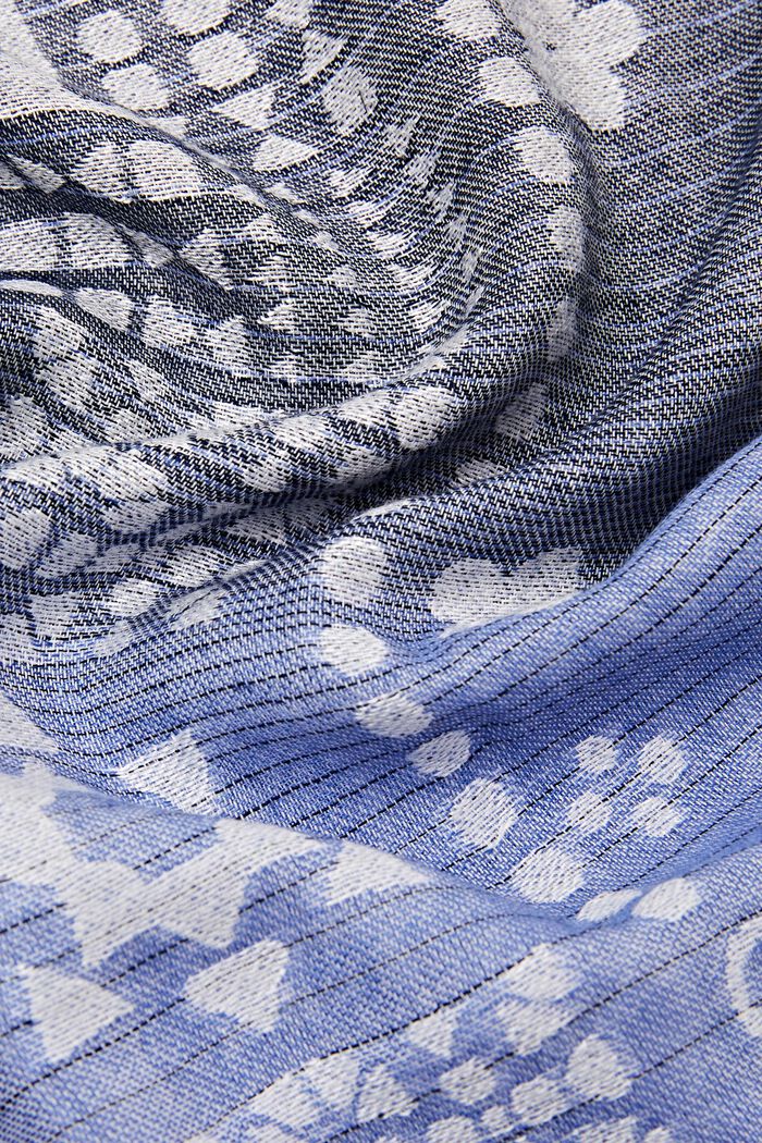 Sjaal met jacquard motief, BLUE, detail image number 1