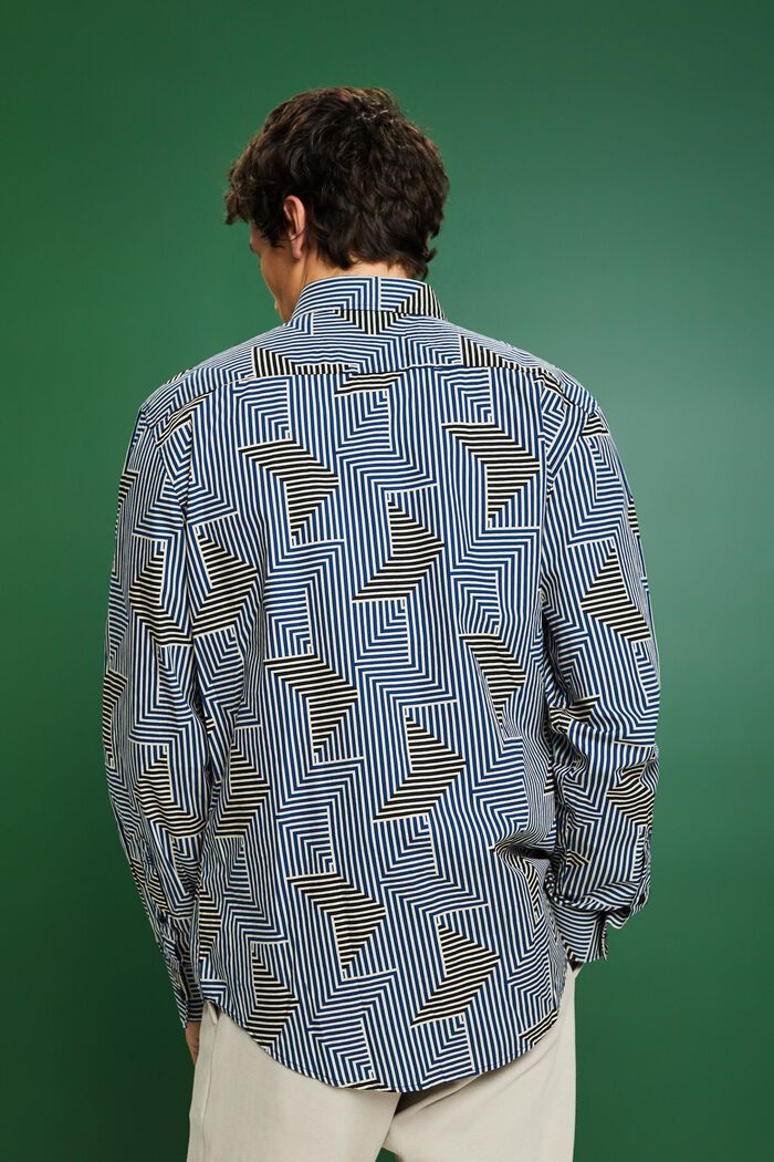 Regular fit-overhemd met geometrische print, BRIGHT BLUE, detail image number 2