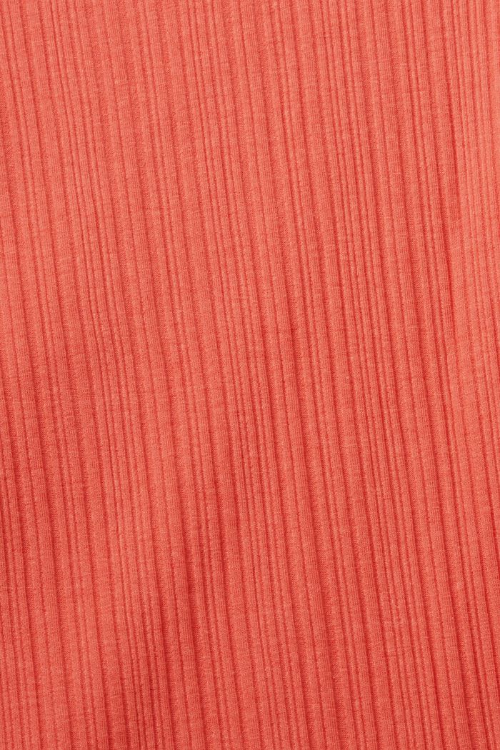 Geribde longsleeve, CORAL RED, detail image number 5