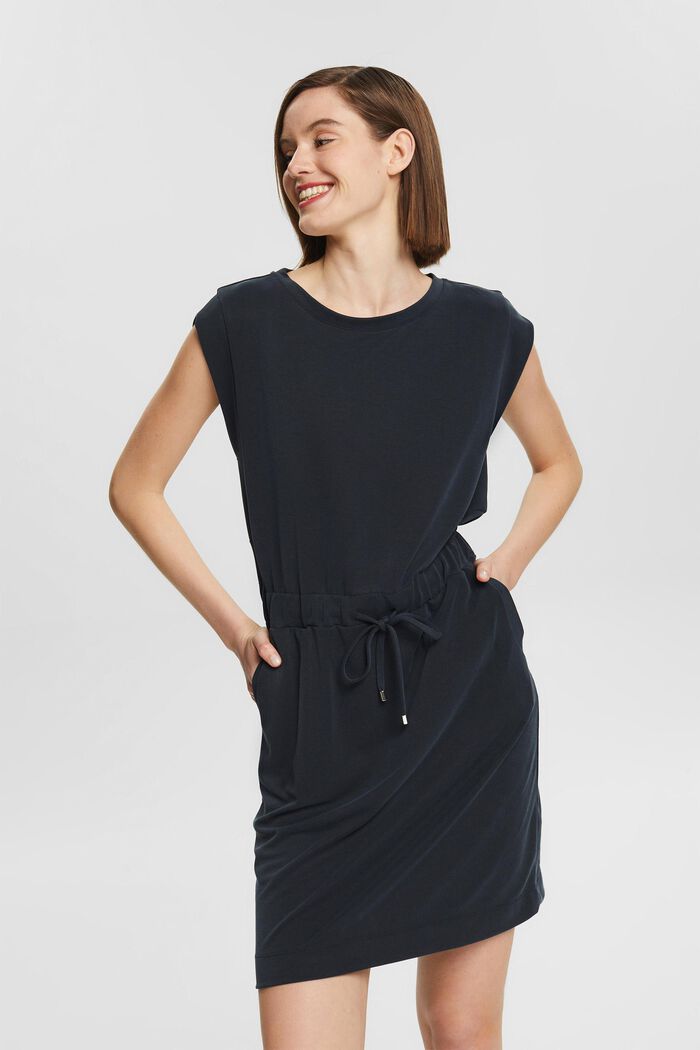 Met TENCEL™: jurk met koord, BLACK, detail image number 0