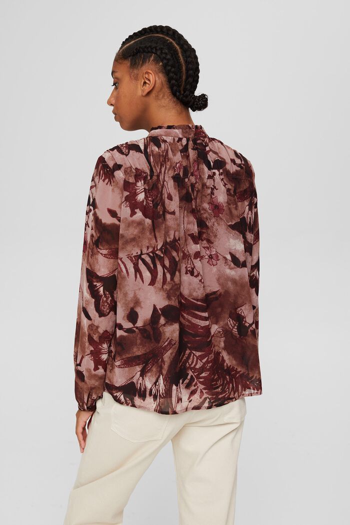 Gerecycled: chiffon blouse met bloemenprint, OLD PINK, detail image number 3