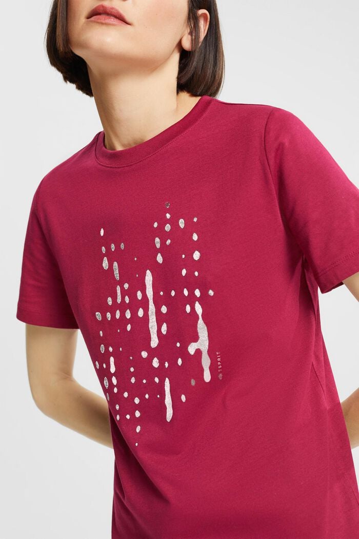 T-shirt met logo, TENCEL™-mix, CHERRY RED, detail image number 2