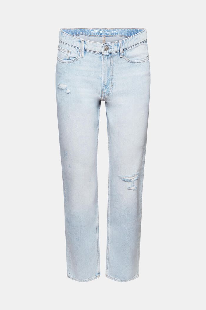 Jeans met middelhoge taille en rechte pijpen, BLUE LIGHT WASHED, detail image number 7