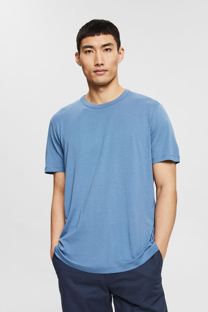 Met TENCEL™: basic T-shirt , GREY BLUE, detail image number 0