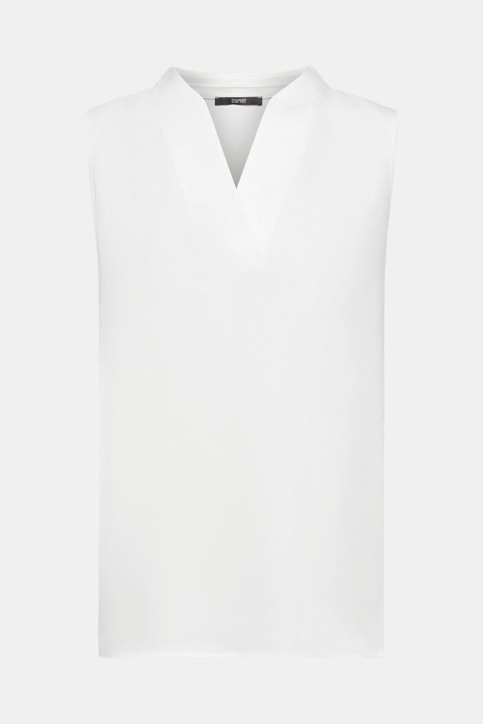 Mouwloze blouse met V-hals, OFF WHITE, detail image number 6