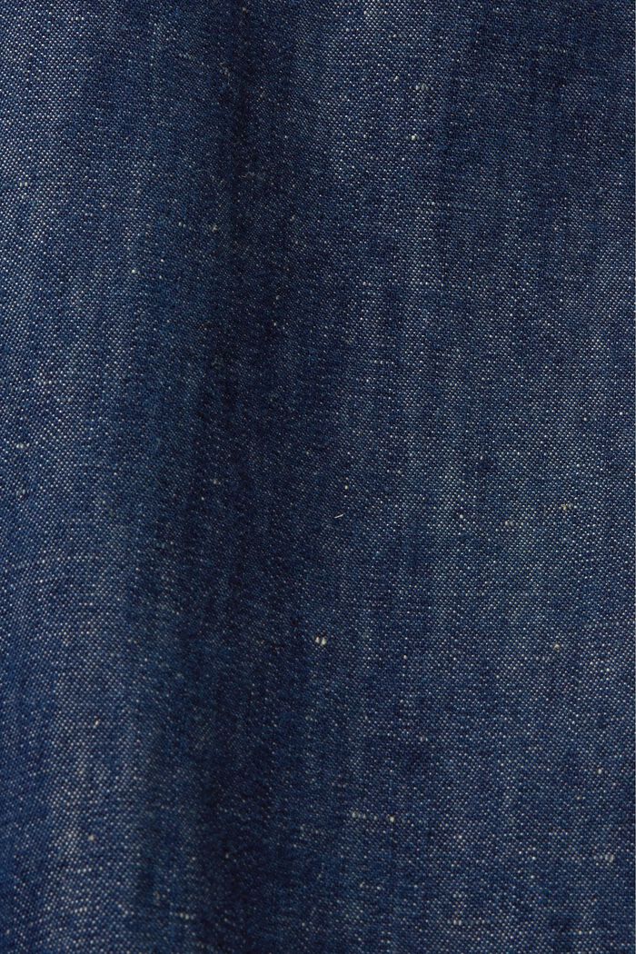 Overhemd met korte mouwen en een denim look, BLUE BLACK, detail image number 7