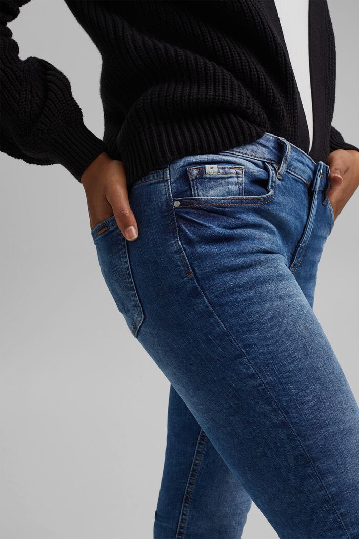 Capri-jeans van organic cotton, BLUE MEDIUM WASHED, detail image number 2