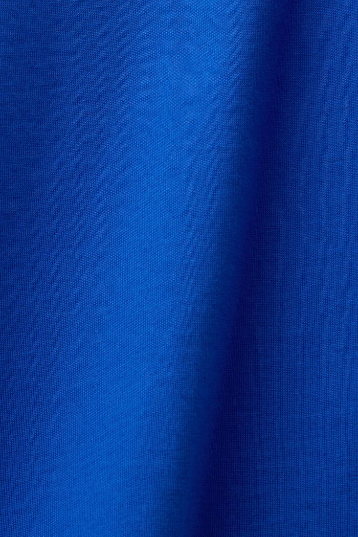 T-shirt van pimakatoen met ronde hals, BRIGHT BLUE, detail image number 5