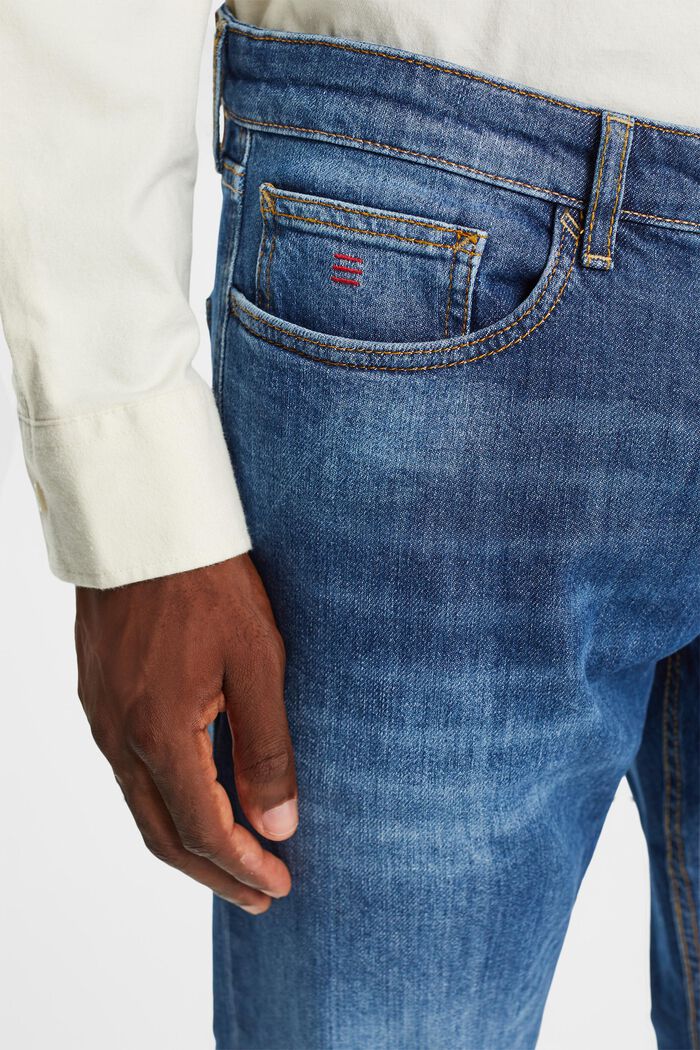 Slim fit jeans met middelhoge taille, BLUE MEDIUM WASHED, detail image number 2