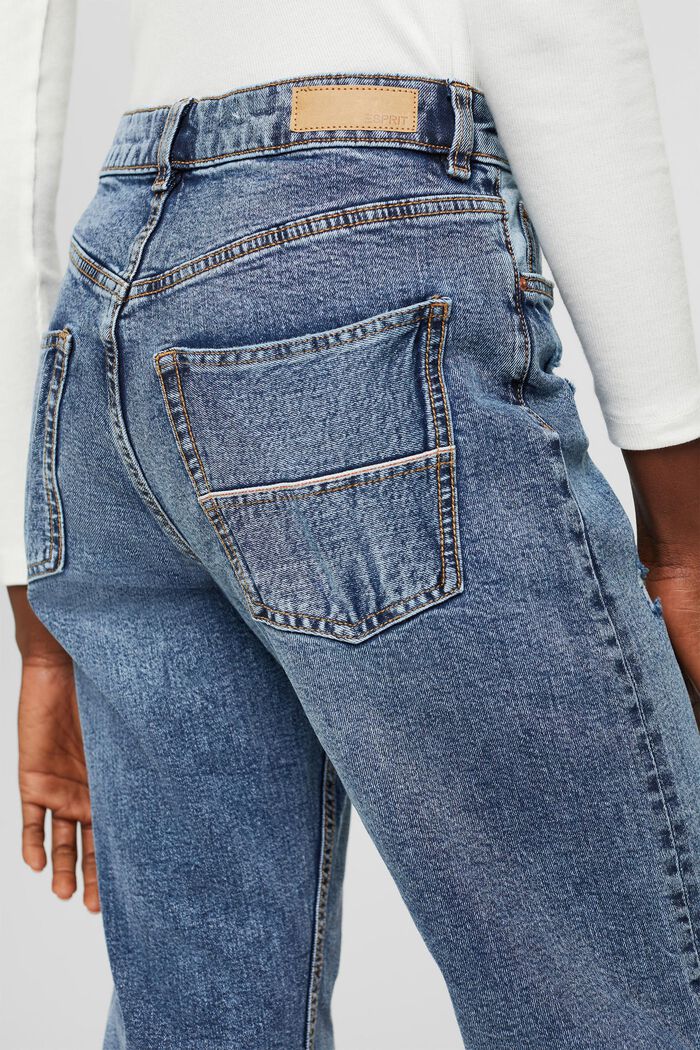 Wijde selvedge-jeans van organic cotton, BLUE DARK WASHED, detail image number 5