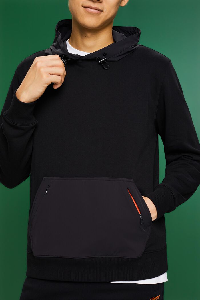 Nylon hoodie, BLACK, detail image number 2