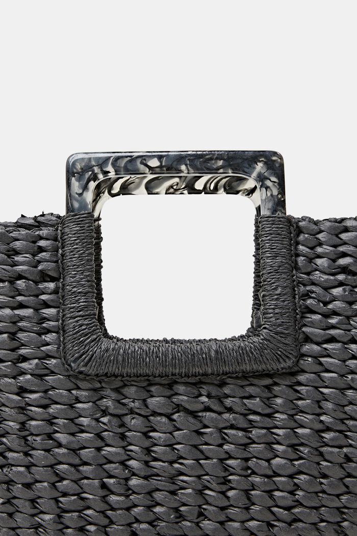 Geweven tote bag, BLACK, detail image number 1