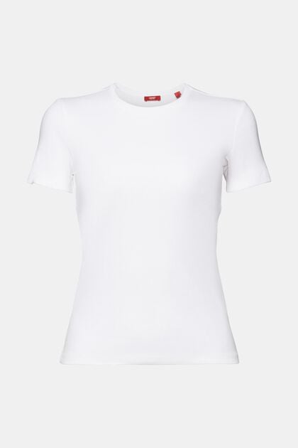 T-shirt van katoen-jersey met ronde hals