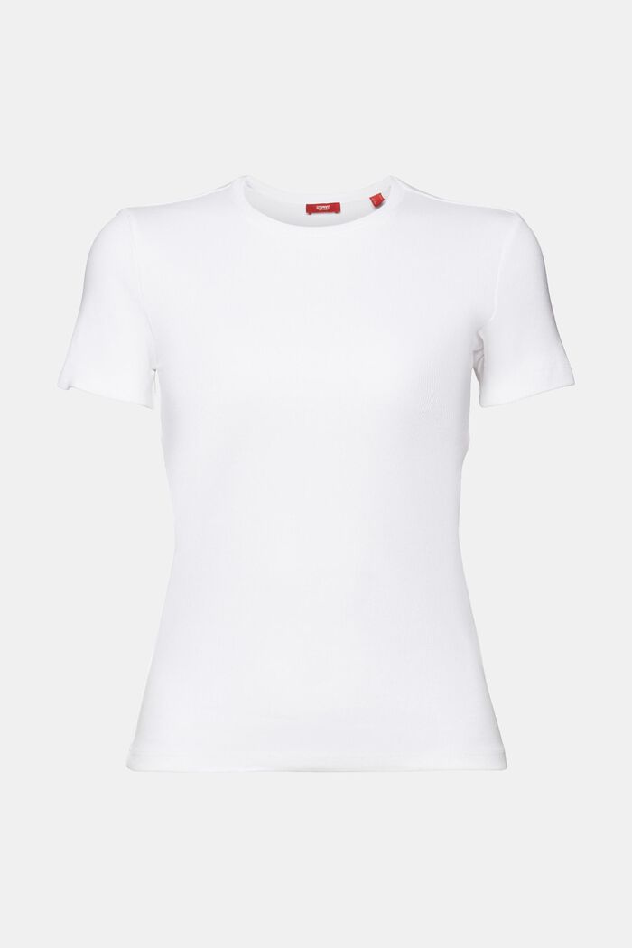 T-shirt van katoen-jersey met ronde hals, WHITE, detail image number 8