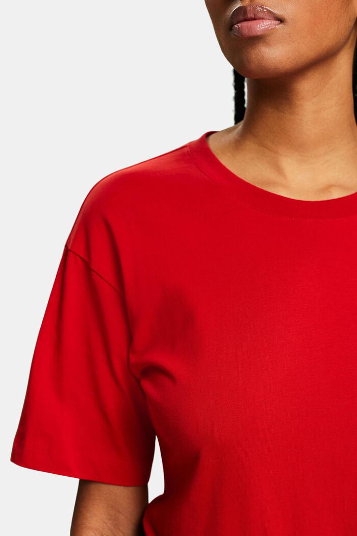 Getailleerd T-shirt met ronde hals, DARK RED, detail image number 3