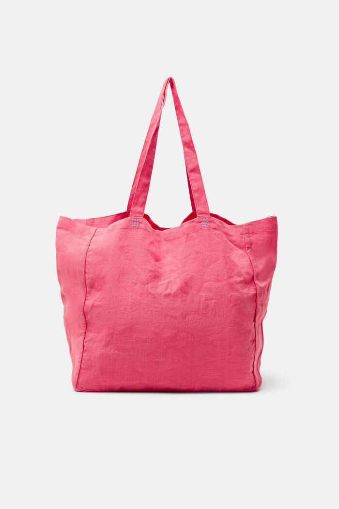Oversized linnen tote bag, CORAL, detail image number 0