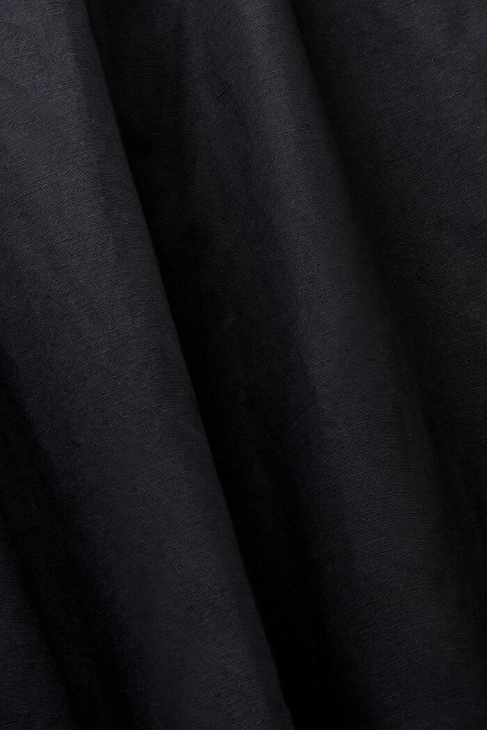 Broek van katoen en linnen, BLACK, detail image number 6