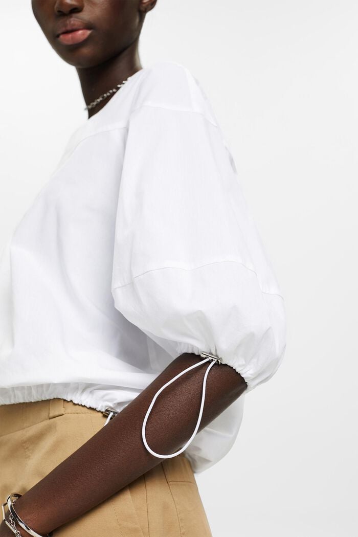 Overhemd met korte mouwen van katoenpopeline, WHITE, detail image number 2