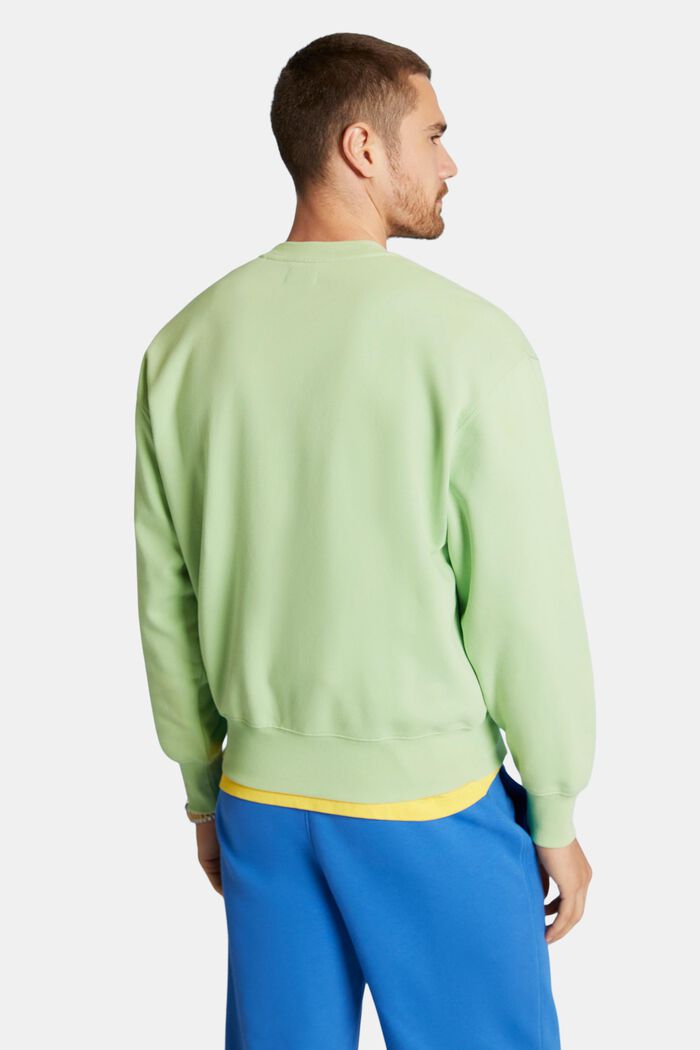 Uniseks logo-sweatshirt van katoenen fleece, LIGHT GREEN, detail image number 3