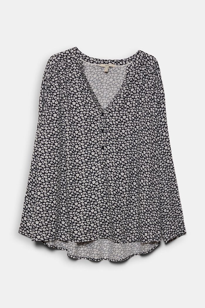 CURVY blouse met print van LENZING™ ECOVERO™, NAVY, detail image number 2
