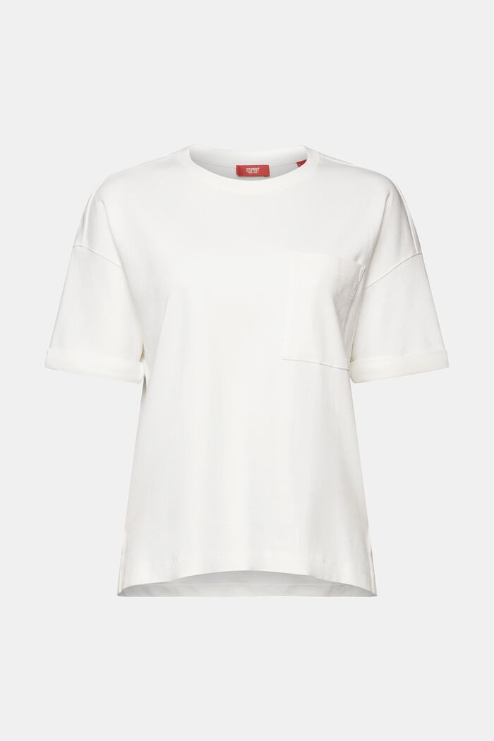 Oversized T-shirt met opgestikte zak, OFF WHITE, detail image number 6