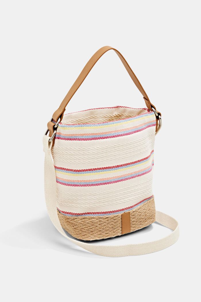 Veganistisch: bucket bag met kleurrijke strepen, PINK, detail image number 5