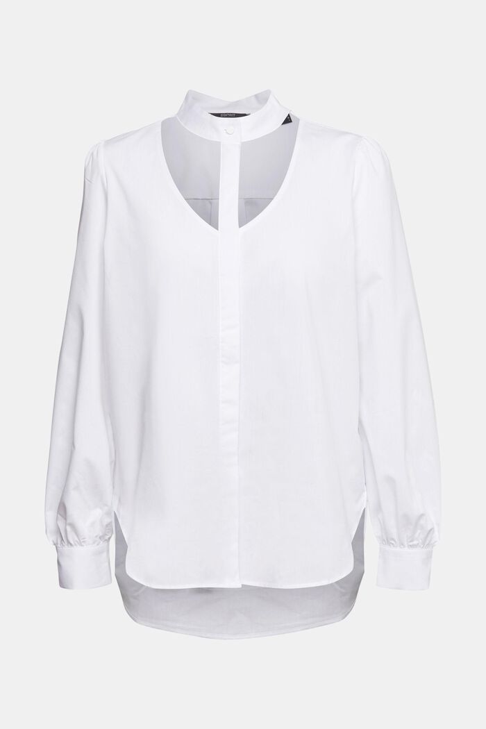 Shirtblouse met cut-out, WHITE, overview