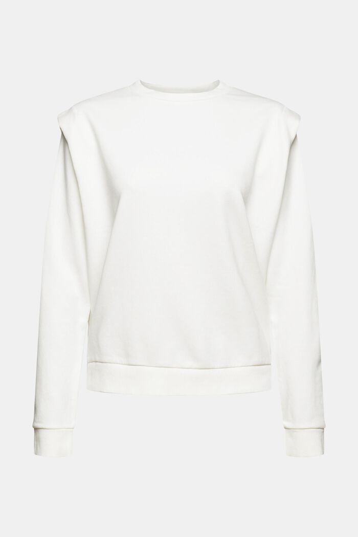 Gerecycled: sweatshirt met schouderdetail, OFF WHITE, overview