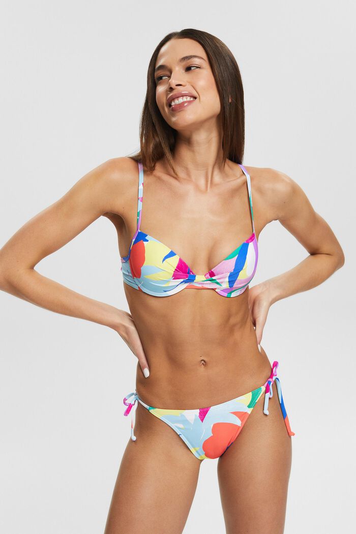 Gerecycled: bikinitop met kleurig motief, VIOLET, detail image number 0