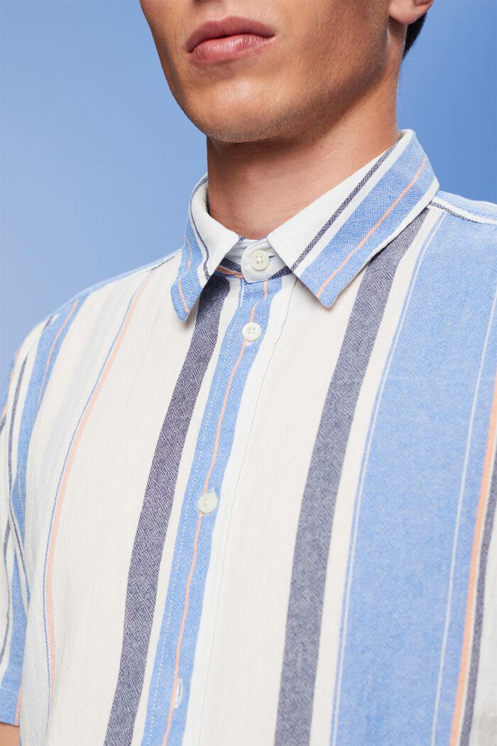 Overhemd met korte mouwen en strepen, 100% katoen, BRIGHT BLUE, detail image number 2