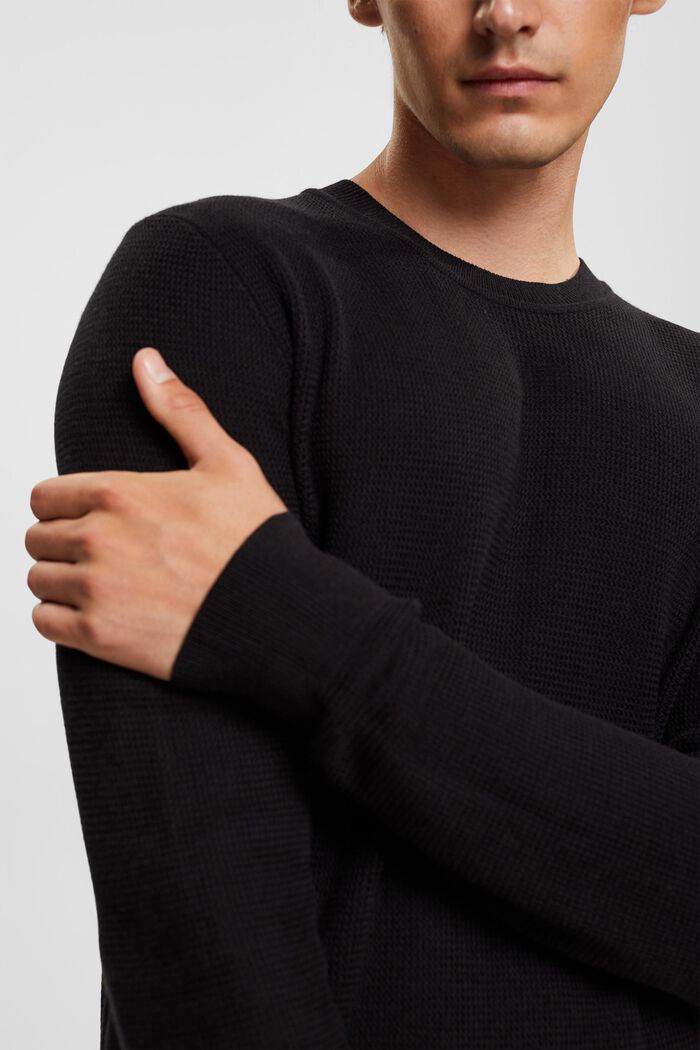 Gestreepte sweater, BLACK, detail image number 0