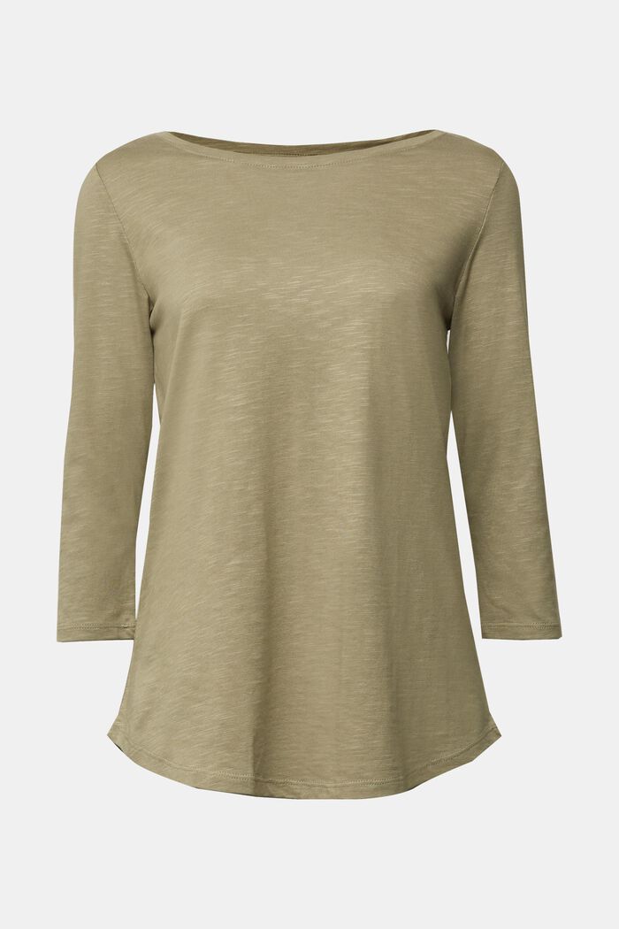Jersey shirt met biologisch katoen, LIGHT KHAKI, detail image number 0